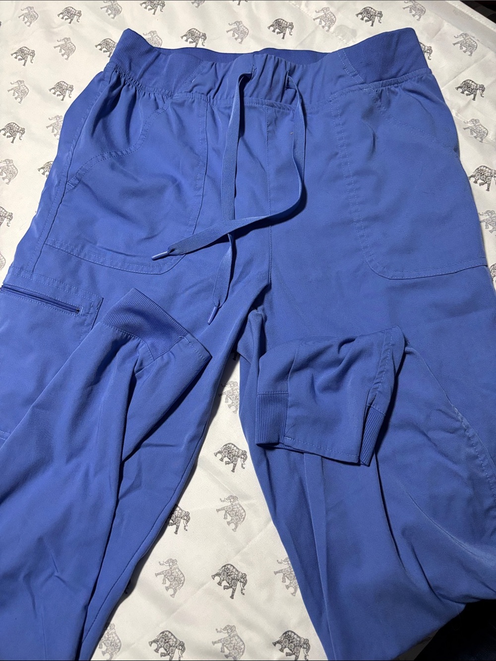 Women's Royal Blue Utility Joggers with Drawstring Waist